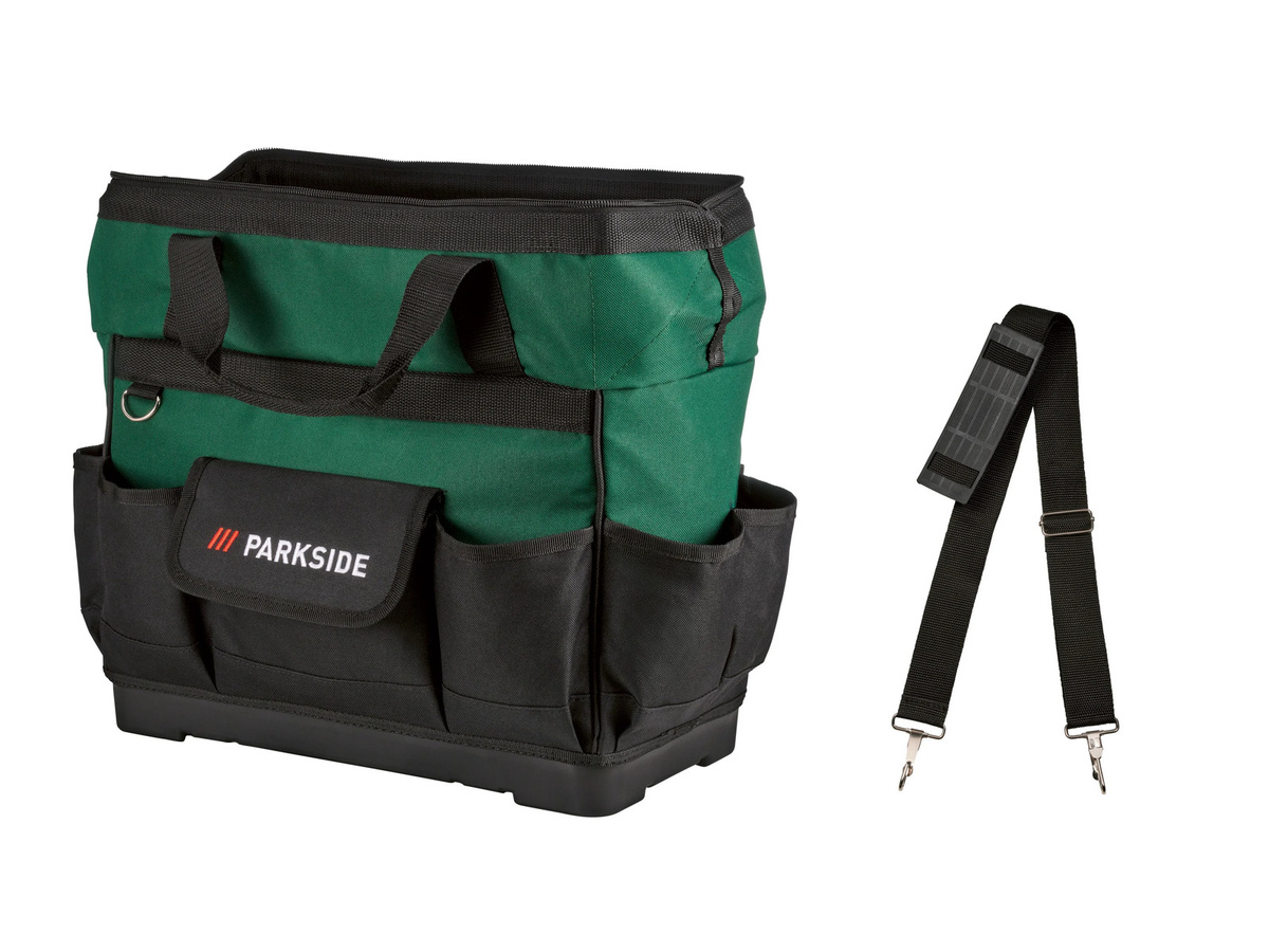 Parkside Werkzeugtasche aus Polyester in Grün-Schwarz mit Tragegurt - Bild 2