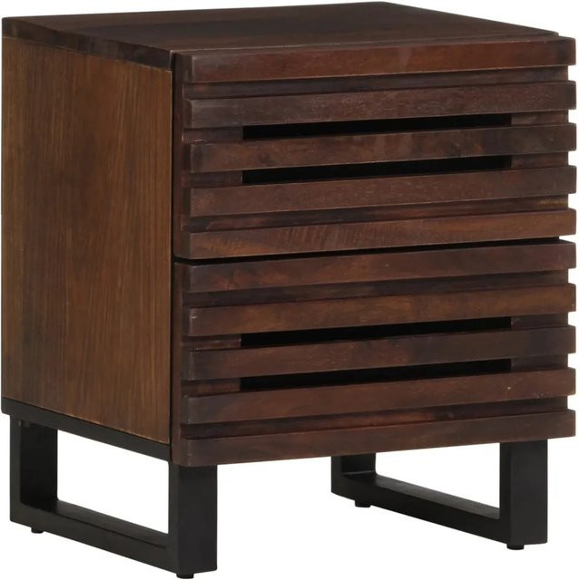 vidaXL Nachttische Set aus Massivholz Mango in Braun, 2 Stück, B/T/H: 40 x 34 x 46 cm - Bild 1