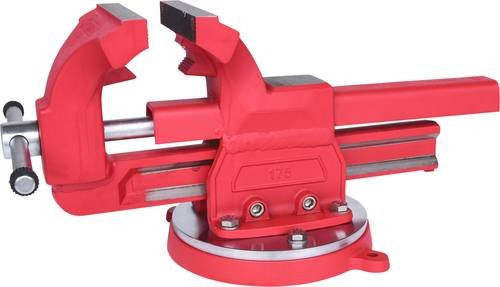 KS Tools Schraubstock mit Rundteller in Rot aus Stahl mit 175 mm Spannweite - Bild 1