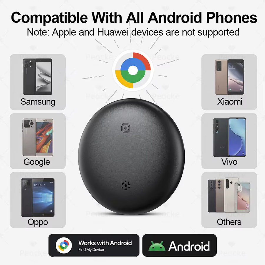 Peocke Anti-Verlust GPS-Tracker für Android, Bluetooth Smart Tag Kompatibel mit Google Find My Device, Mini-Ortungsgerät in Pink für Schlüssel, Geldbörse, Koffer und Haustiere - Bild 6