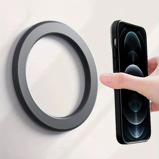 WSSHE Magnetischer Ringhalter für iPhone 16, 15, 14, 13, Universeller Wand-Handy-Magnethalter und Magsafe-Auto-Ständer, Schwarz - Bild 1