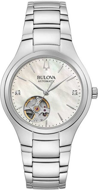 Bulova Damenuhr Sutton, Automatik, Edelstahl, 34 mm, Weiß - Bild 1