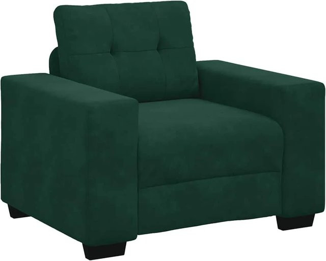 vidaXL Sessel aus Samt in Dunkelgrün mit Armlehnen B/T/H: 100 x 78 x 80 cm - Bild 1