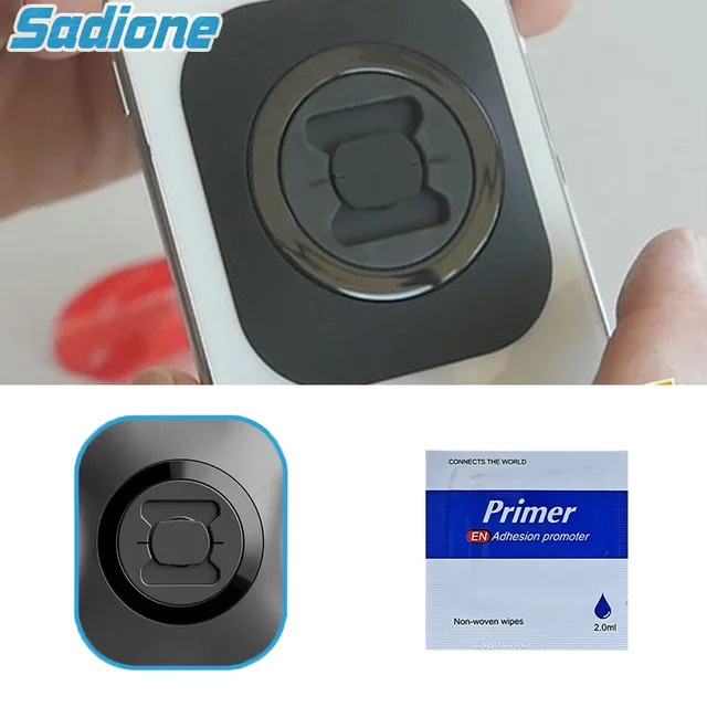 Universal Telefon Adapter Klebe Interface in Schwarz für Motorrad, Auto und Fahrrad zur schnellen Montage deines Handys - Bild 1