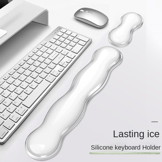 Ergonomische Silikon-Handgelenkauflage in Wellenform für Tastatur und Maus, weiches Kissen für Gaming und Büro - Bild 1