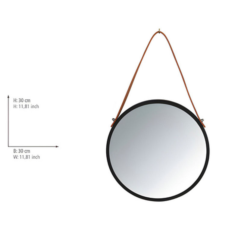 Wenko Wandspiegel Borrone Rund, Durchmesser: 30 cm, Schwarz/Silber, Metall - Bild 4