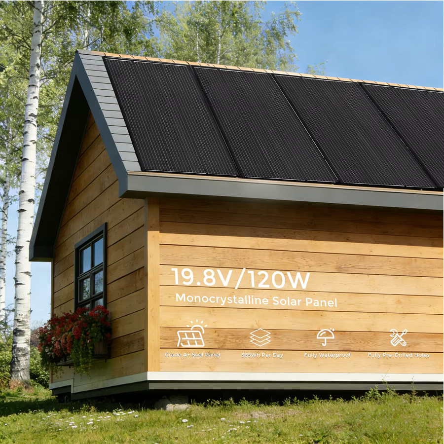 xinpuguang Monokristallines Solarpanel-Set 120W 19,8V in Schwarz für Camping, Wohnmobil und Boot - Bild 6