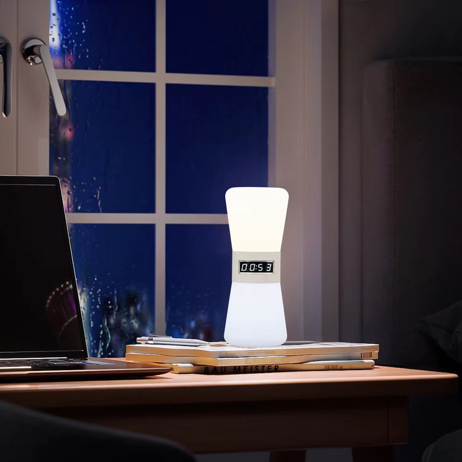 Topwinson LED-Sanduhr-Timer Nachtlicht mit Bildschirmanzeige für Kinder in Weiß - Bild 4