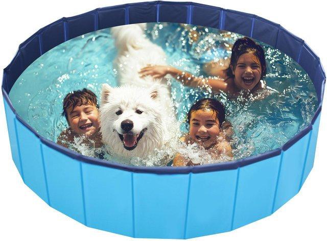 Binchi Garden Faltbarer Hundepool in Blau, tragbare Haustier-Badewanne für Innen und Außen, B: 120 cm, T: 30 cm - Bild 1