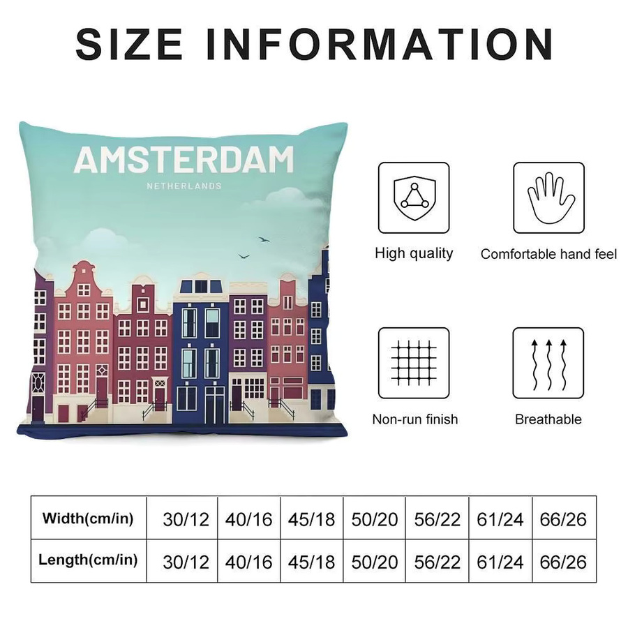 A-Amsterdam Kissenbezug aus weichem Plüsch in Weiß und Multicolour, quadratisch, B/B: 30 x 30 cm - Bild 4
