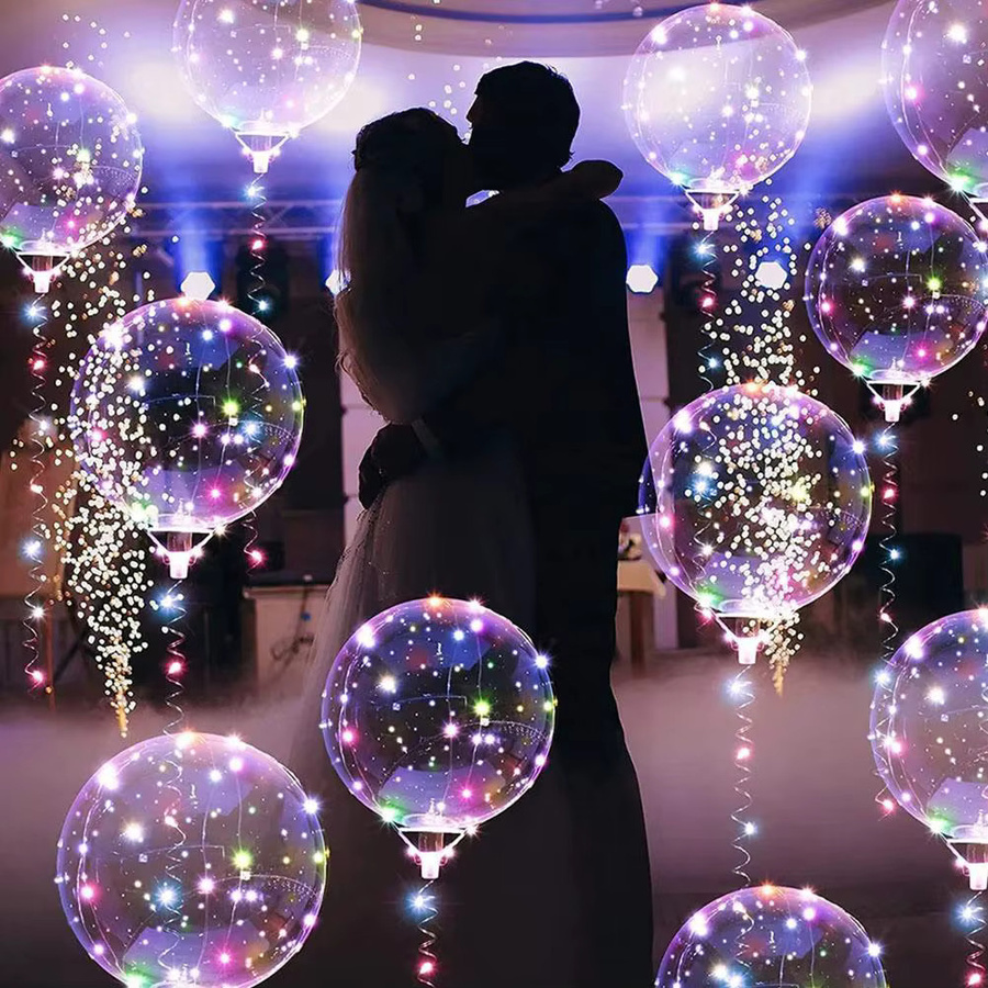 Transparente LED-Leuchtwellenballons aus Kunststoff für Hochzeiten, Geburtstage und Feierlichkeiten - Bild 4