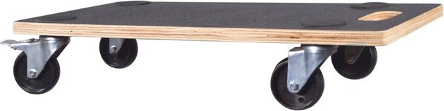 Tronitechnik Rollbrett Transportroller in Schwarz mit Holzoberfläche, Tragfähigkeit 400 kg, B/T/H: 58 x 30 x 12 cm - Bild 1