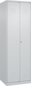 C+P Wäschespind Classic PLUS Garderobenspind mit 2 Abteilen und Zylinderschloss, Farbe Lichtgrau, H x B x T: 185 x 60 x 50 cm - Bild 1