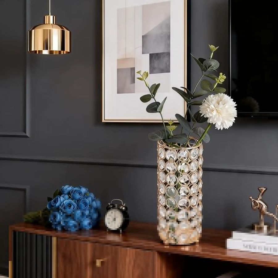 HiMISS Kristall-Blumenständer Set aus transparentem Glas, Elegante zylindrische Kristallsäulen als Vase oder Kerzenhalter für deine Tischdekoration und Wohnraumgestaltung - Bild 2
