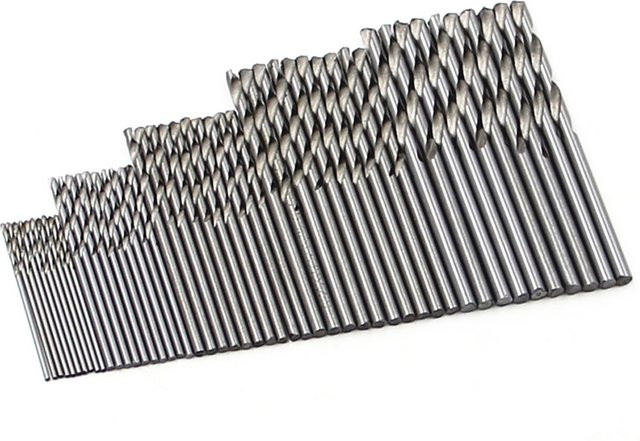 50 Stück Spiralbohrer Set aus Schnellarbeitsstahl mit geradem Schaft, Durchmesser 1–3 mm, Farbe Silber/Weiß, DIY-Holzwerkzeug-Set für elektrische Bohrmaschinen - Bild 1