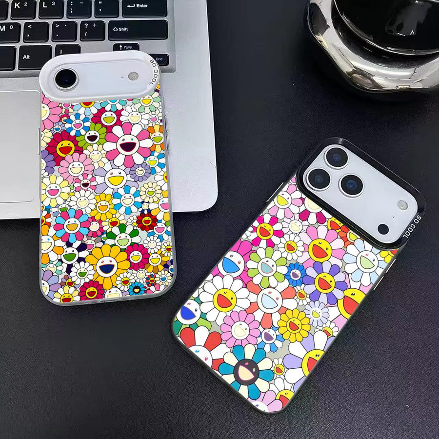 T-TakaShis M-MuraKAmis Handyhülle für iPhone 11 bis iPhone 17 Pro Max, Matte Laser Aurora Design, stoßfest, Schwarz/Mehrfarbig - Bild 1