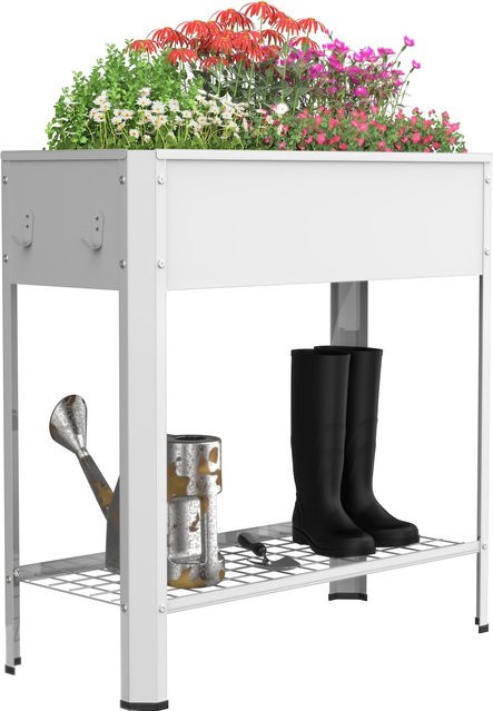 VCM Balora XL Hochbeet aus Metall mit Ablage für Balkon, Terrasse und Garten, B/T/H: 80 x 35 x 80 cm - Bild 1