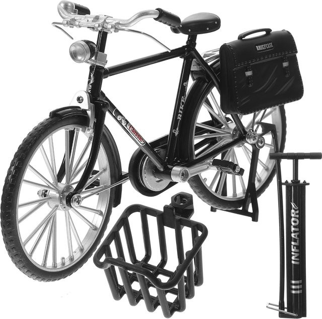 Kidsly DIY Fahrradmodell, Miniatur-Ornament, schwarz, Metall - Bild 1