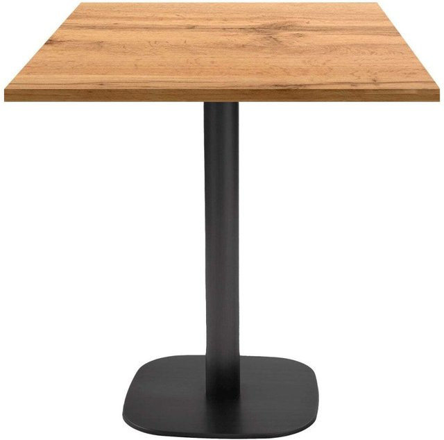 RestooTab Tisch Round quadratisch in Eiche mit schwarzem Gestell, B/T/H: 70 x 70 x 75 cm - Bild 1
