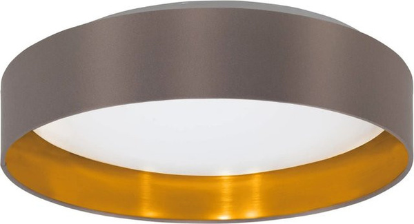 Eglo LED-Deckenleuchte Maserlo 2 in Gold und Beige, runde moderne Deckenlampe für Wohnzimmer, Schlafzimmer und Flur