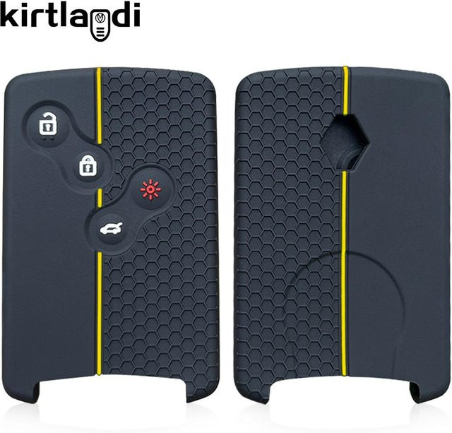 Silikon Autoschlüssel Hülle Abdeckung für Renault Duster Captur Clio Logan Megane Scenic Koleos Fluence Zoe in Schwarz - Bild 1