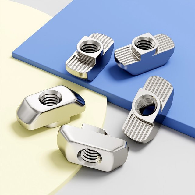 T-Mutter Set für Aluminium-Extrusion 20 30 40 Serie, Drop-in T-Nutmuttern für 3D-Drucker und CNC-Maschinen, Farbe: Silber - Bild 1