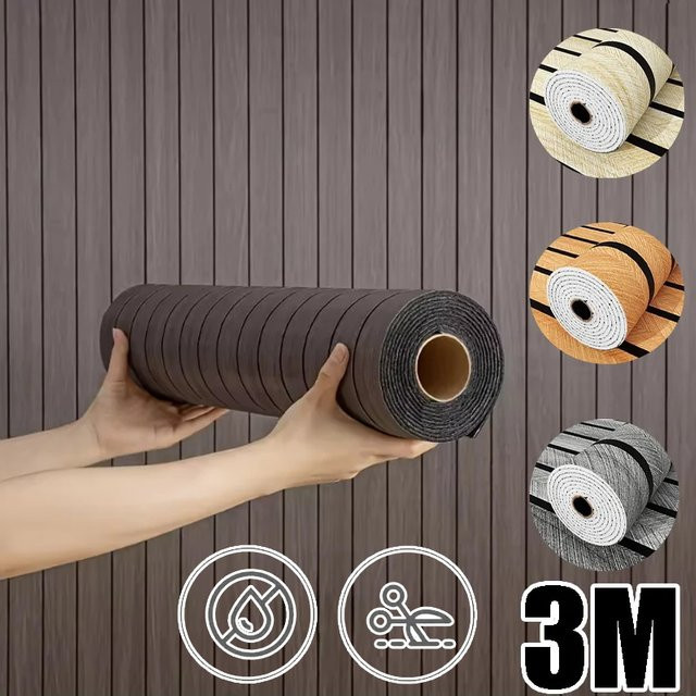 3M Selbstklebende Tapete in Braun mit kariertem Gittermuster und Kunstplaid-Optik für Wände und Decken - Bild 1