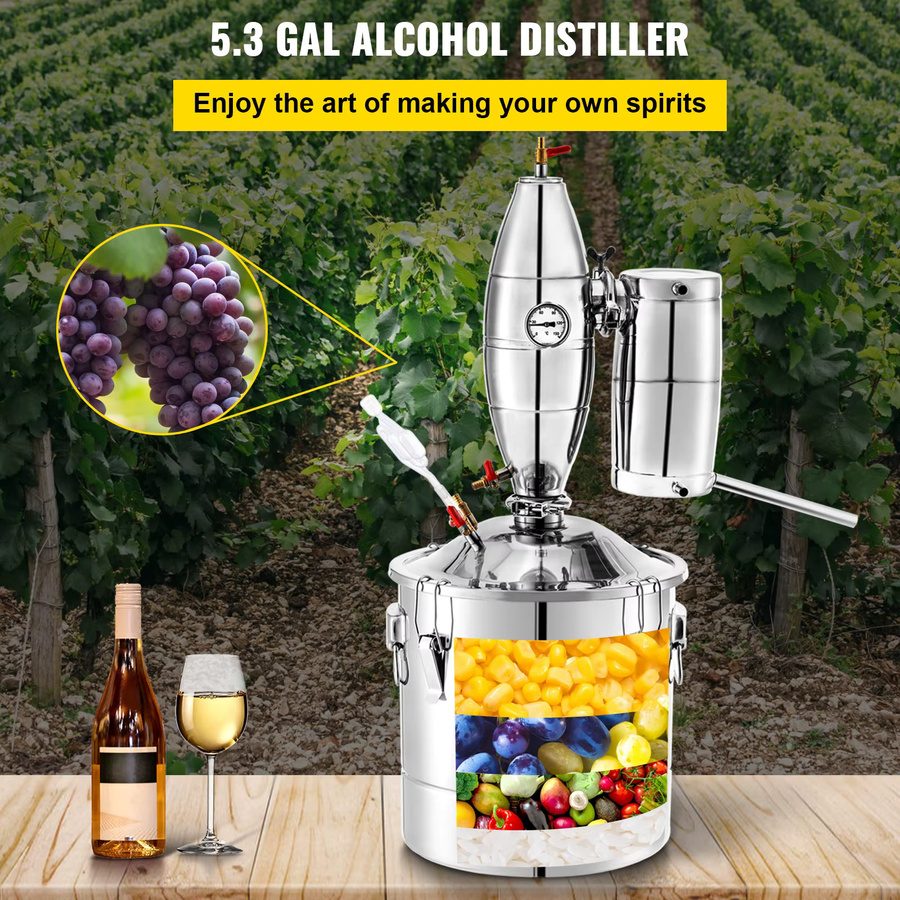 SIHAO Heimbrau-Destillier-Set Tragbare Alkohol-Destillieranlage in Silber für Whiskey, Brandy, Wein und Bier mit 70 L Volumen - Bild 2