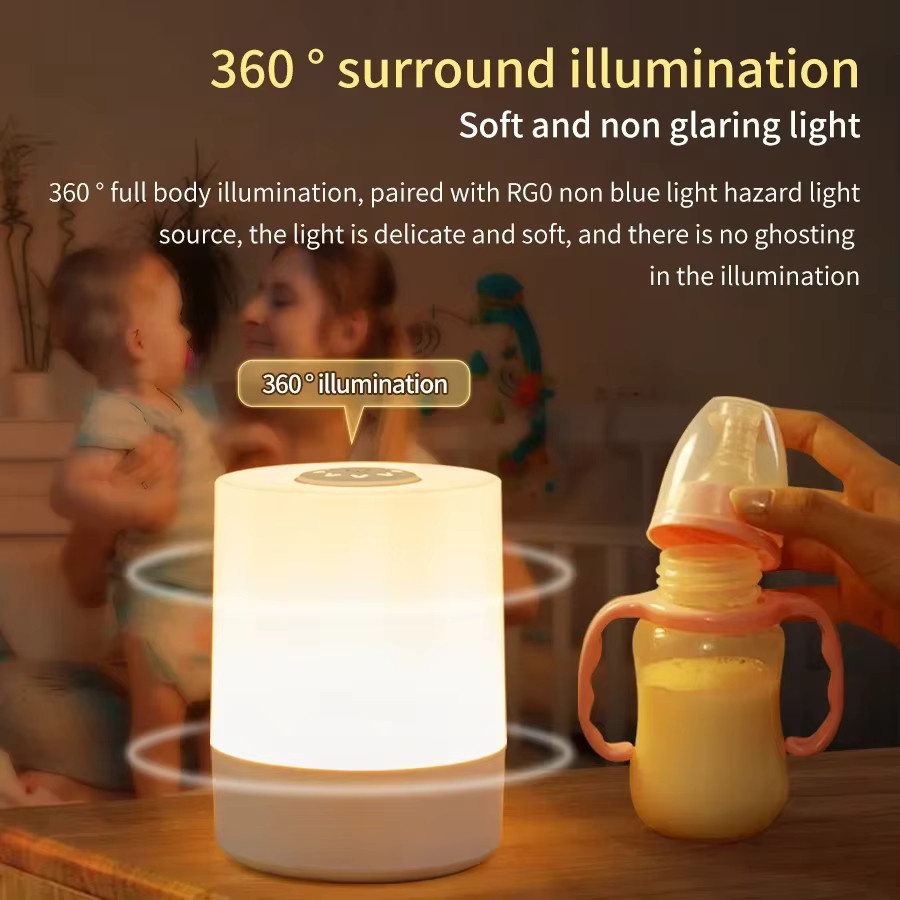 GGBEE Tragbare LED-Tischlampe in Weiß mit Fernbedienung und Touch-Schalter, dimmbares wiederaufladbares Nachtlicht für Schlafzimmer und Kinderzimmer - Bild 3