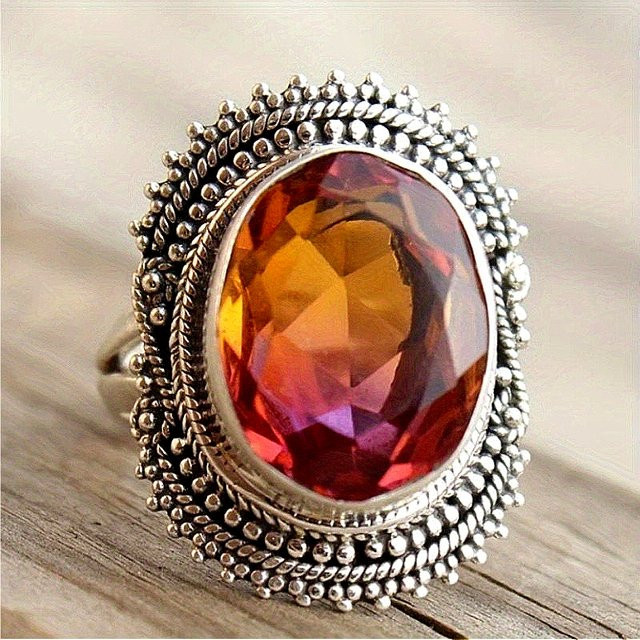 YoYo Ring, Silber, Zirkonia, Damen, Vintage - Bild 1