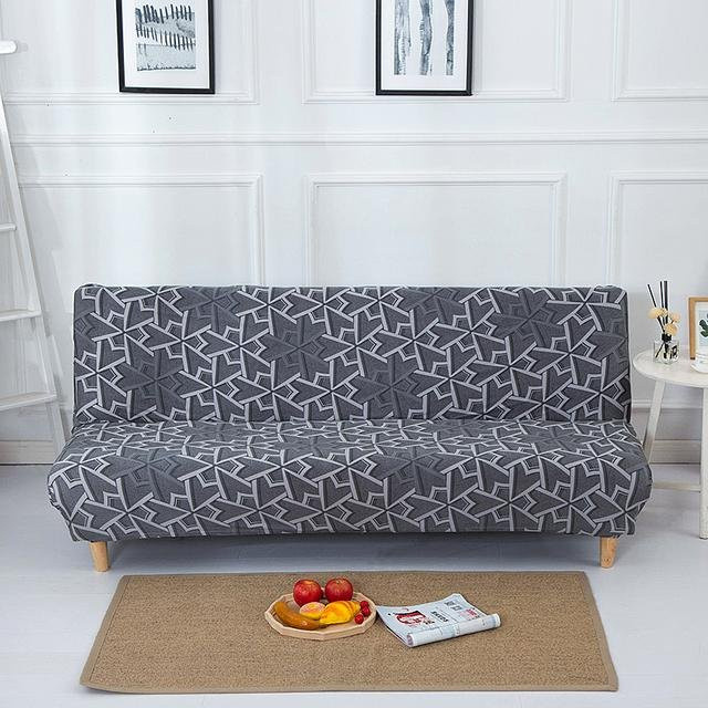 S-EMIGA Elastischer Sofa-Bettbezug mit geometrischem Design aus Baumwoll-Polyester-Mix, rutschfest, Breite: 160 cm bis 180 cm - Bild 1