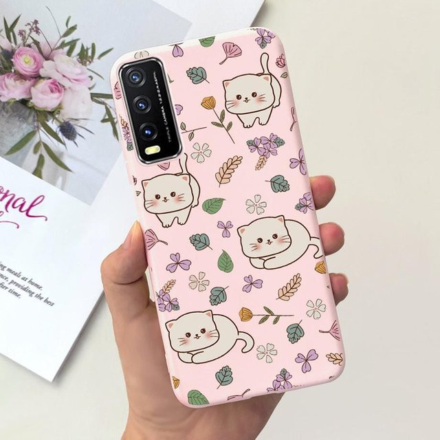 Stilvolle Handyhülle aus weichem mattem Flüssigsilikon für Vivo V2027, Y11s, Y12s und Y20i in Pink, stoßfester Bumper Case - Bild 1