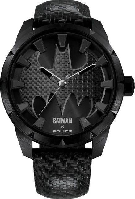 Police Herrenuhr Batman The Bat Limited Edition, Quarz, Edelstahl, 45 mm, Leder, Schwarz - Bild 1
