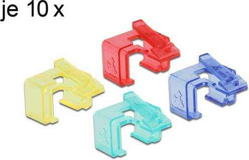 Delock 86421 RJ45 Reparatur Clip Set, 40 Stück, Mehrfarbig (Rot, Blau, Grün, Gelb) - Bild 1