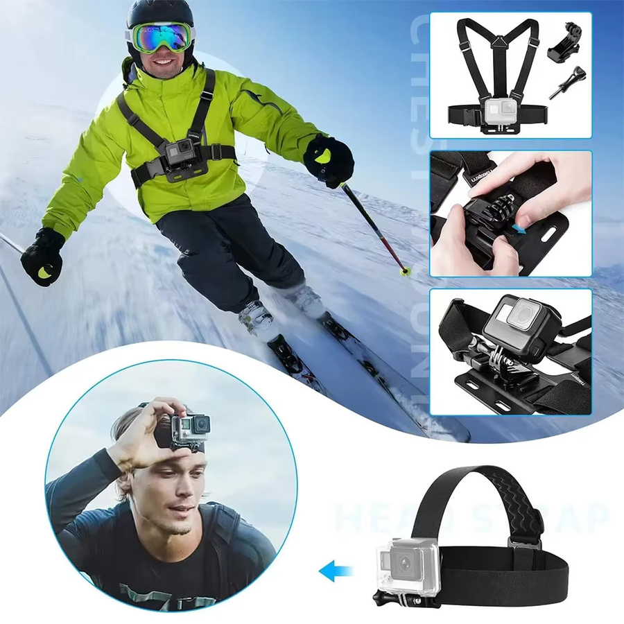 HONGDAK Kamera-Zubehör-Set mit Stirnbändern, Strap Mount und Auftriebsleiste für GoPro, Yi 4K, SJ4000, EKEN H9 und AKASO - Bild 2