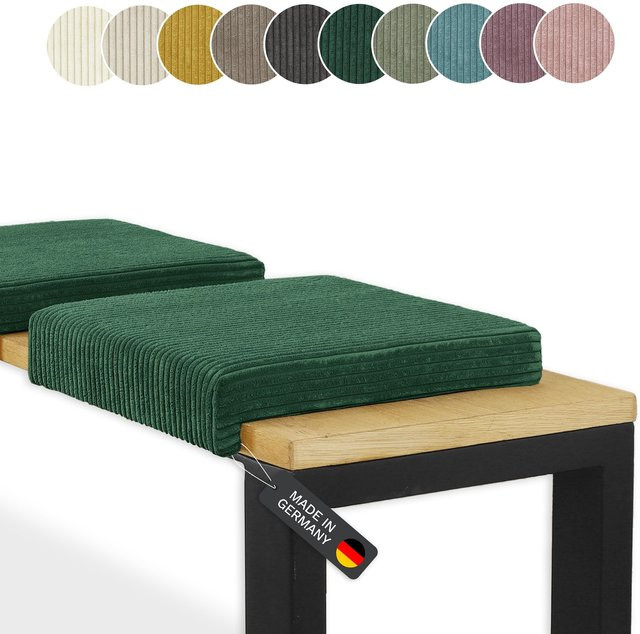 Lycce Klemmkissen Sitzkissen aus Cordstoff mit 1 Leiste, Grün - Bild 1