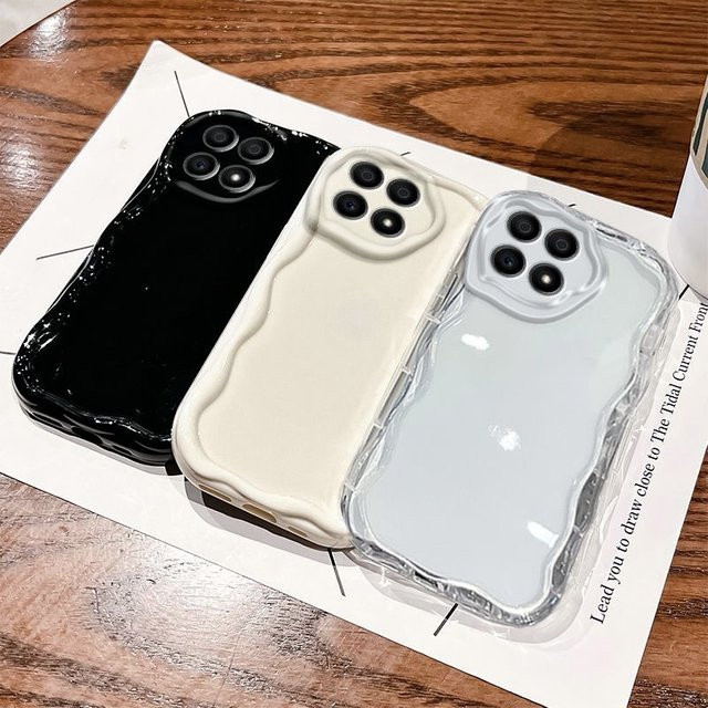 Sturzsichere TPU Handyhülle für Honor X7d 4G und 5G in Transparent mit Wellen-Design - Bild 1