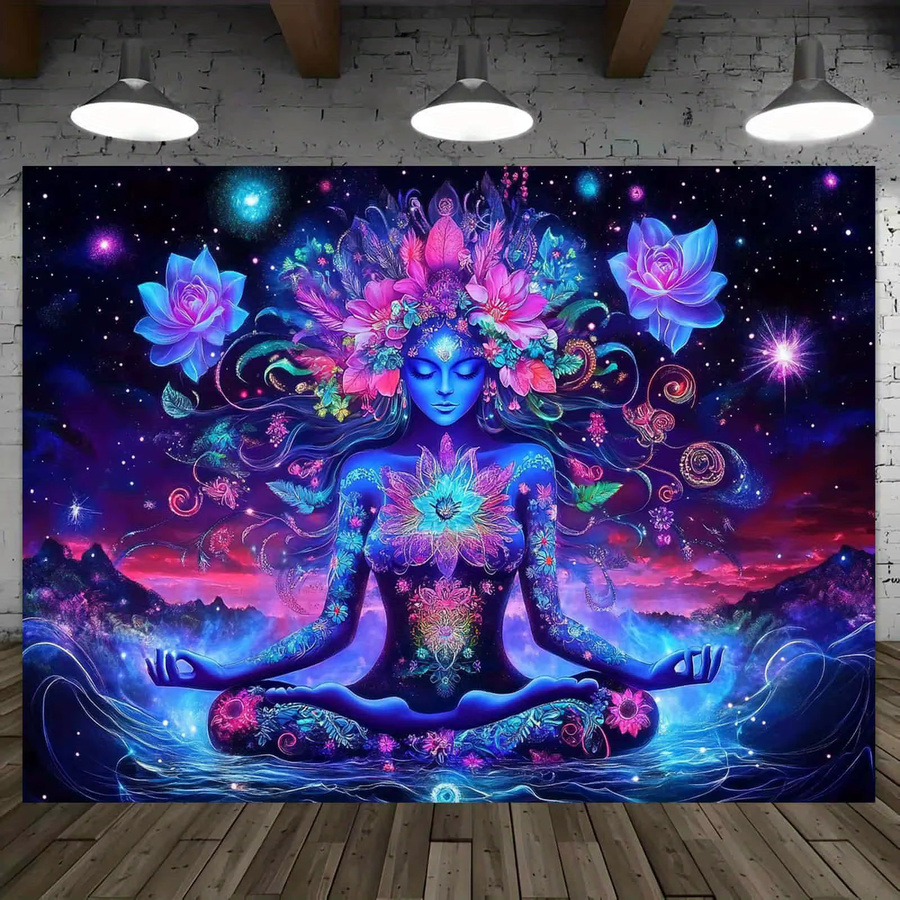 VIKAMA Bohemian Universe Wandteppich in Multicolour, abstrakter Boho-Stil für Yoga, Meditation und Schlafzimmer, B/H: 60 x 40 cm - Bild 2