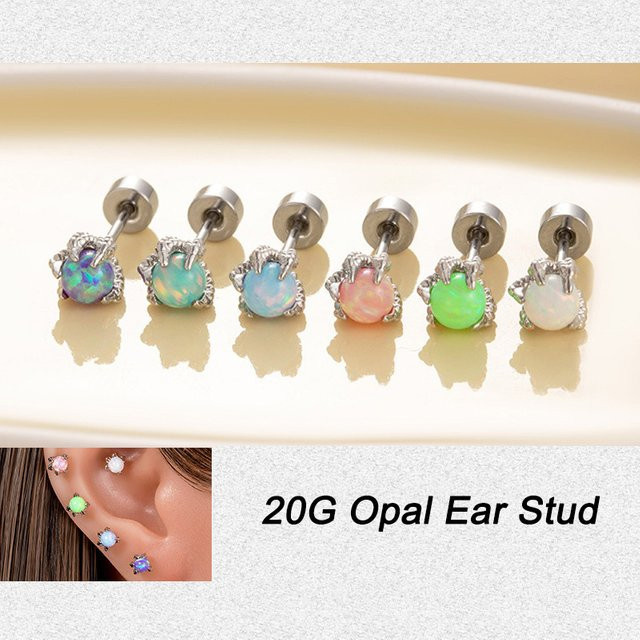 Mling Ohrstecker, Titan, Opal, 20G, Damen - Bild 1