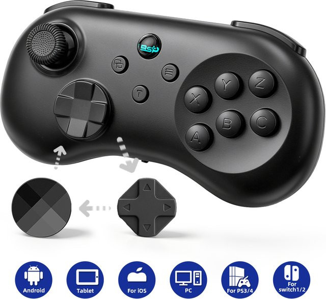 VILCORN Kabelloser Hall-Effekt-Spielcontroller Y04 in Schwarz für Nintendo Switch, PC und PlayStation mit Turbo-Funktion, Rücktasten und Präzisions-Joystick - Bild 1