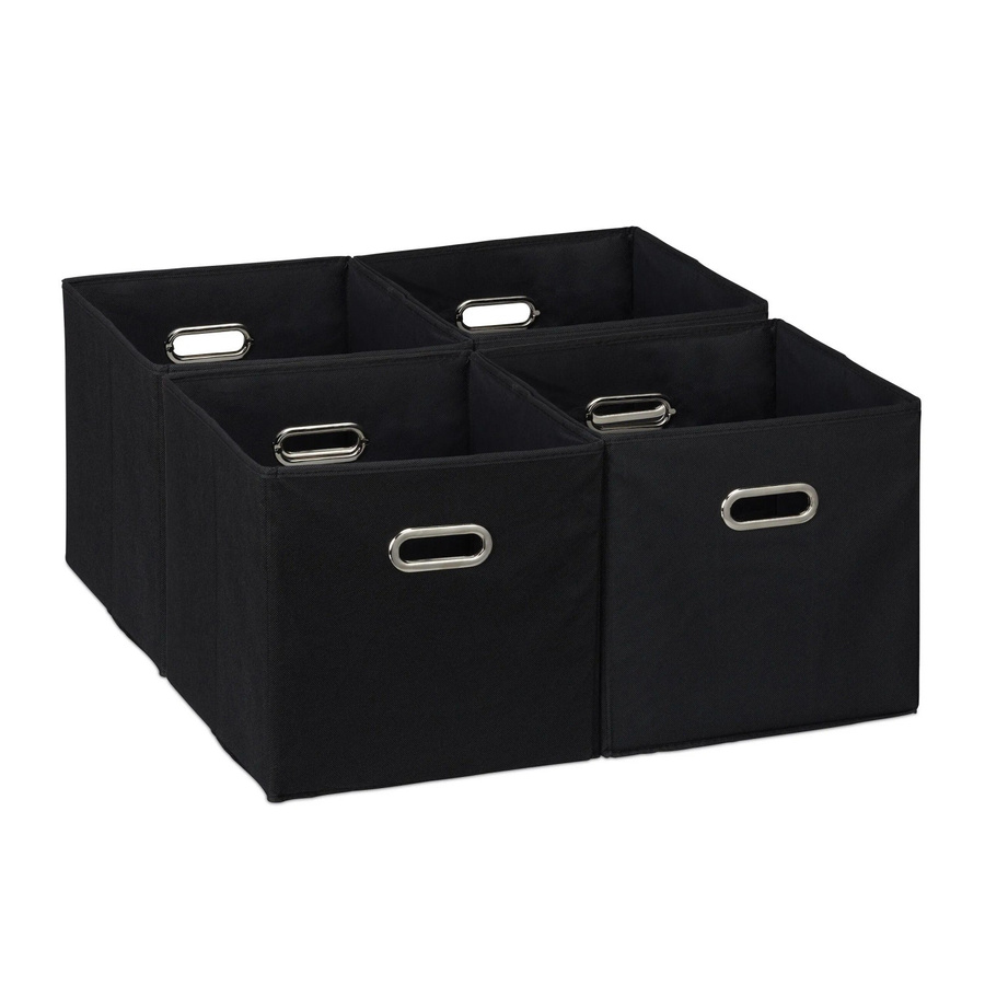 Relaxdays Aufbewahrungsbox 4er Set aus Polyester in Schwarz, faltbar, B/T/H: 30 x 30 x 30 cm - Bild 2