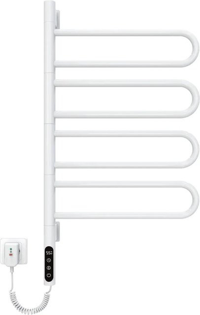 Emke Elektrischer Handtuchtrockner Weiß mit LED Display, 130 W, Intelligente Steuerung via WiFi, App, Google Home und Alexa, Drehbar - Bild 1