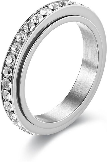 YULIN Ring, Edelstahl, Zirkonia, Silber, Damen, Size 11 - Bild 1
