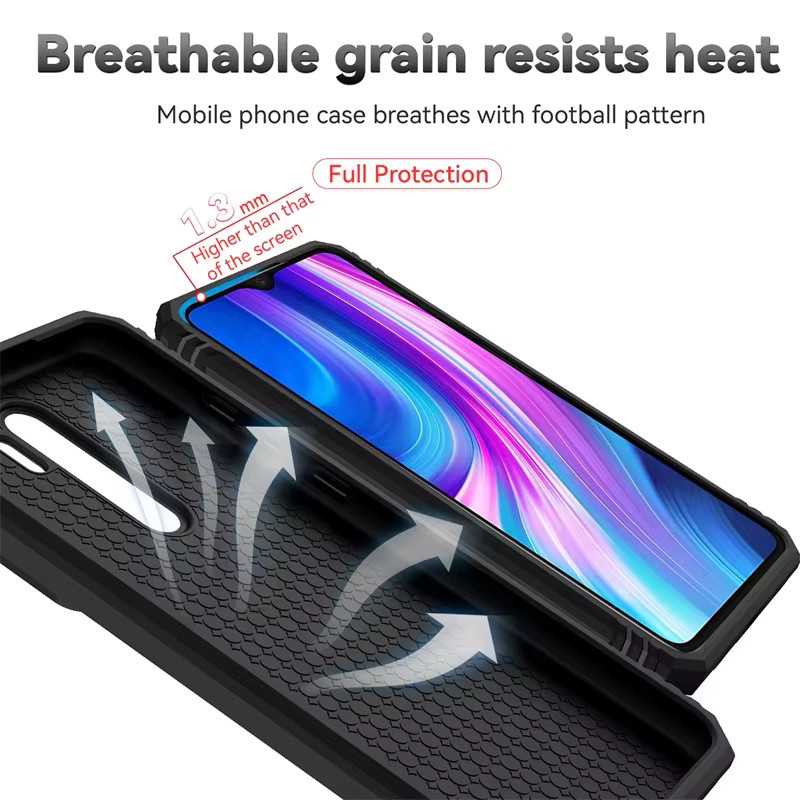Xiaomi Heavy Duty Schutzhülle mit Ständer für Redmi Note 8 9 10 Pro 9s 10s 10A 10C 9A 9C NFC in Schwarz und Grün - Bild 6