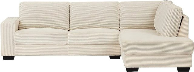 Vente-unique Sofa Meseta in Beige mit Cord-Samt-Bezug, L-Form, Breite: 282 cm, Tiefe: 208 cm, Höhe: 85 cm - Bild 1