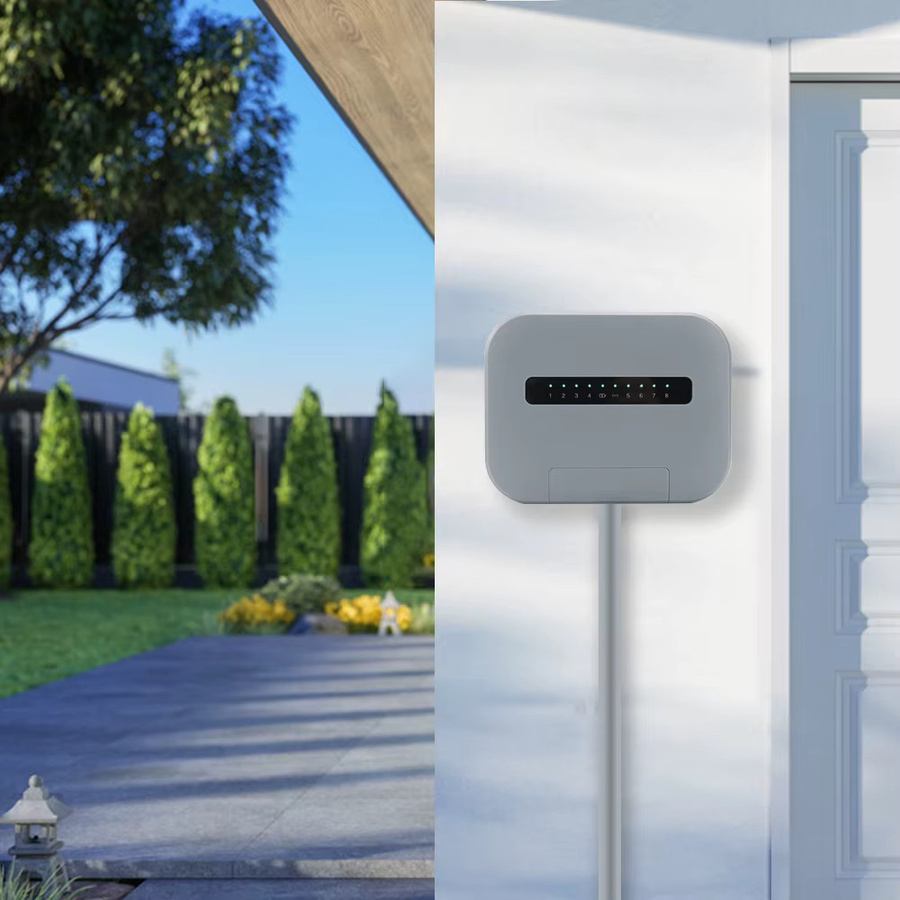 AICANTEK WLAN Smart Sprinkler Controller für den Innenbereich mit 6 oder 8 Stationen, Fernsteuerung via Tuya Smartlife App, Farbe: Grau - Bild 2