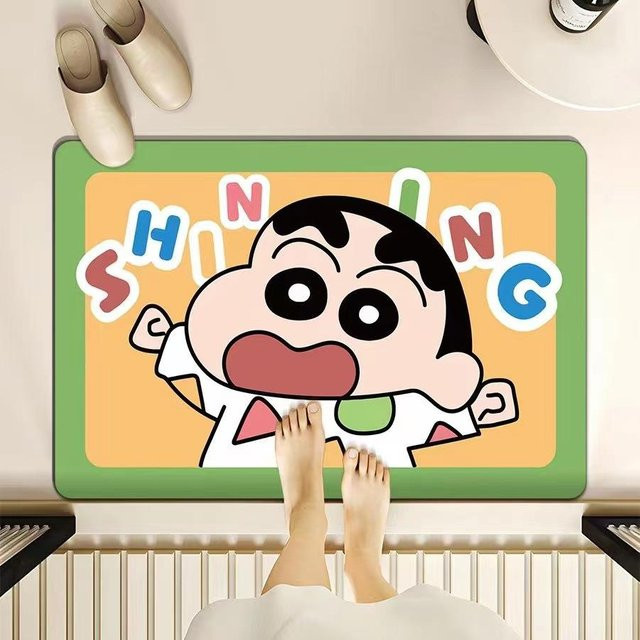 Saugfähige Kieselgur Fußmatte mit Cartoon-Motiv, rutschfest und schmutzabweisend, B/B: 50 x 80 cm, Mehrfarbig - Bild 1