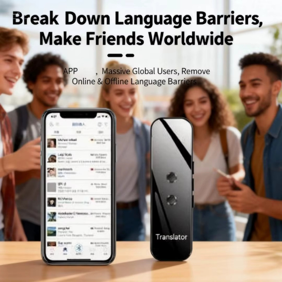 Bytelike Smart Bluetooth Voice Translator 4.2 Echtzeit Übersetzer mit App-Steuerung für 70 Sprachen in Schwarz - Bild 3