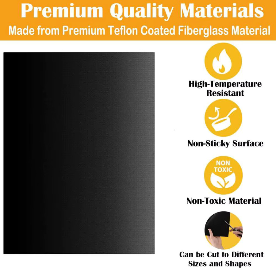 APWIKOGER BBQ-Grillmatte, hitzebeständige Antihaftmatte zum Backen im Freien, Schwarz, B/T: 40 x 33 cm - Bild 4