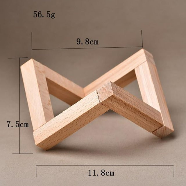 Windy Troy Kugelhalter aus Holz in Braun als Displayständer und Desktop Ornament für Glaskugeln oder Mondlampen - Bild 1
